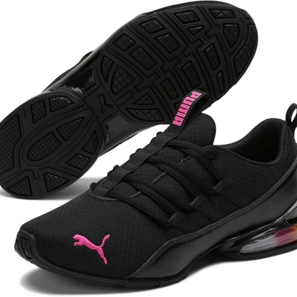 ❤️NIB❤️ PUMA RIAZ PROWL RAINBOW ATHLETIC SHOES Black/Luminous Pink Size 6.5 - Picture 11 of 13